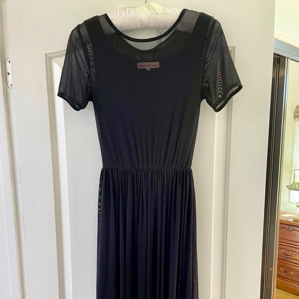 Long Black Mesh Dress Wallflower